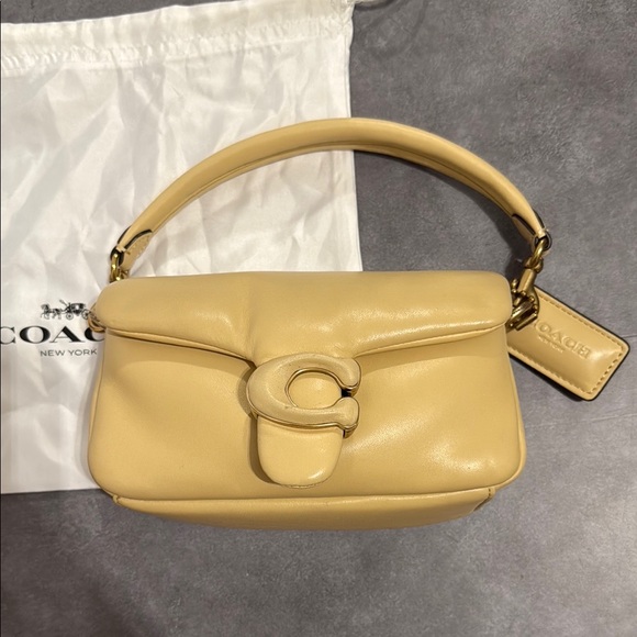 COACH Pillow Tabby 18 Nappa Soft Leather Mini Yellow - Picture 7 of 11